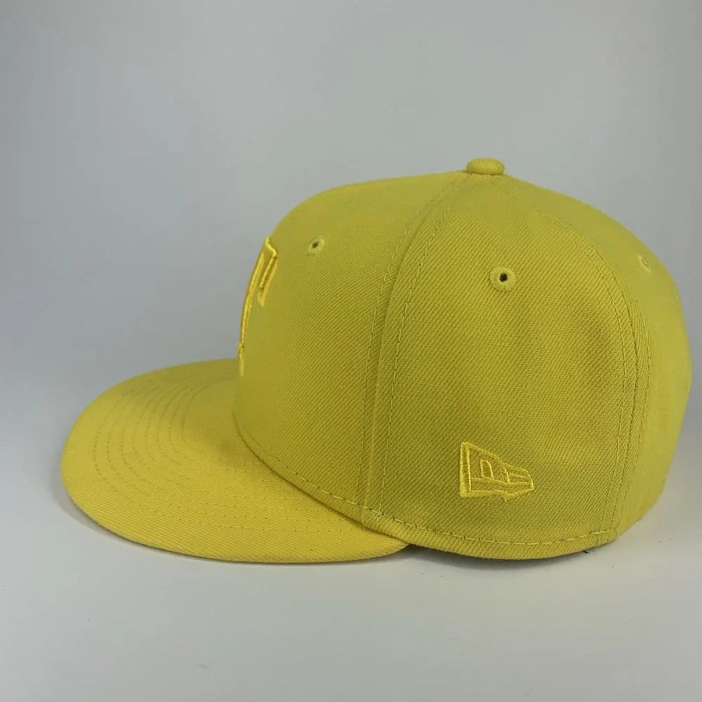 Texas Rangers Hat Yellow Tonal New Era 59FIFTY Fitted Size 7 MLB Baseball Cap